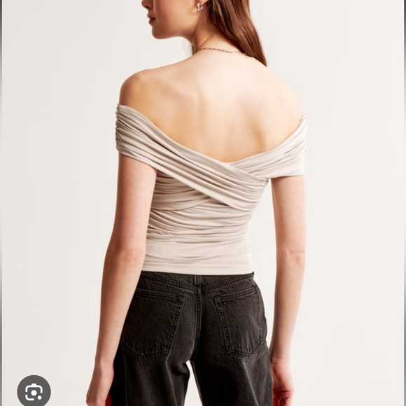 Off-The-Shoulder Ruched Wrap Top - Picture 7 of 7